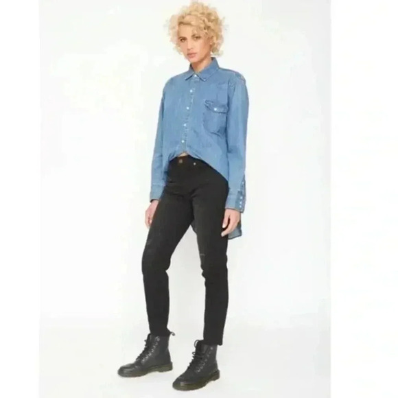 Free people x Sandrine rose black distressed skinny leg jeans - Picture 2 of 6